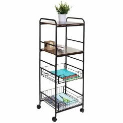Coupon π Honey Can Do Black 4-Tier Rolling Cart 𧨠17 Coupon π Honey Can Do Black 4-Tier Rolling Cart 𧨠-Honey Can Do Sales Store D598030S 3