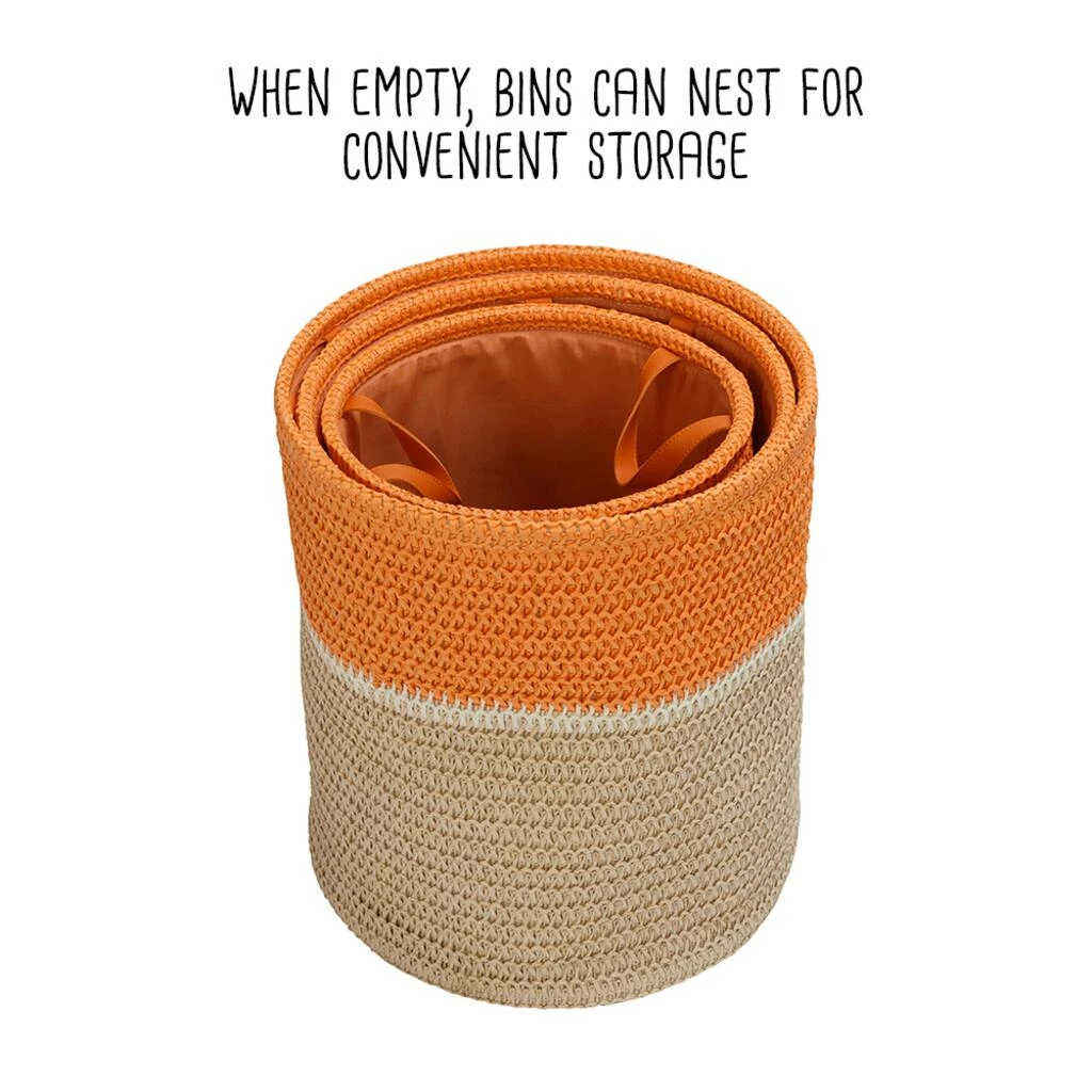 Brand new π₯ 6 Pack: Honey Can Do Orange & Beige Paper Straw Nesting Baskets with Handles Set 𧨠13 Brand new π₯ 6 Pack: Honey Can Do Orange & Beige Paper Straw Nesting Baskets with Handles Set 𧨠- Image 11