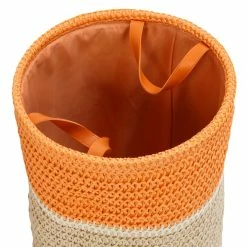 Flash Sale 🥰 Honey Can Do Orange & Beige Paper Straw Nesting Baskets with Handles Set ⌛ -Honey Can Do Sales Store D598031S 8 1