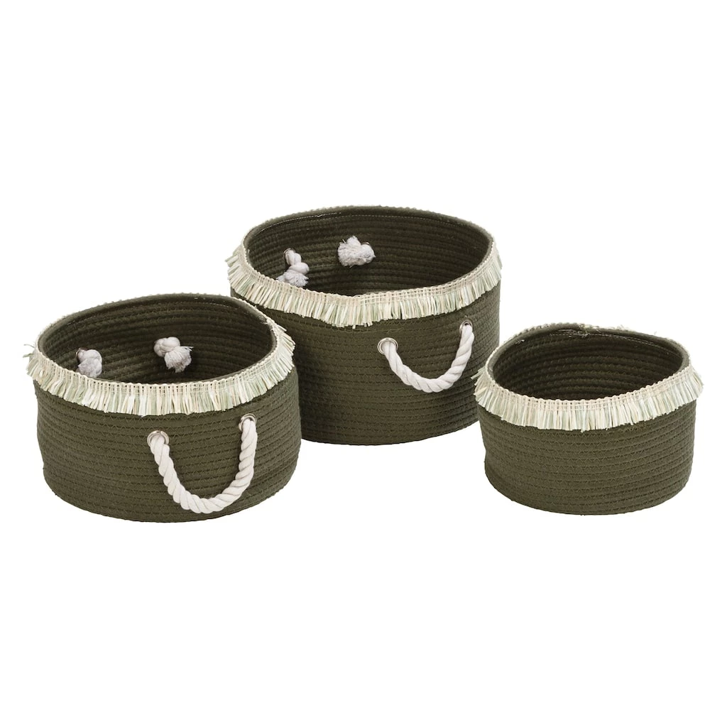 Wholesale ⌛ 6 Pack: Honey Can Do Olive Nesting Cotton Rope Baskets with Fringe Set ✔️ 8 Wholesale ⌛ 6 Pack: Honey Can Do Olive Nesting Cotton Rope Baskets with Fringe Set ✔️ - Image 6
