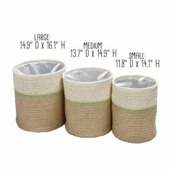 Cheapest 🔥 Honey Can Do Green & Beige Small Nesting Paper Straw Baskets with Handles Set 🔔 -Honey Can Do Sales Store D598035S 10