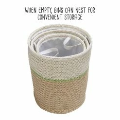 Cheapest 🔥 Honey Can Do Green & Beige Small Nesting Paper Straw Baskets with Handles Set 🔔 -Honey Can Do Sales Store D598035S 11