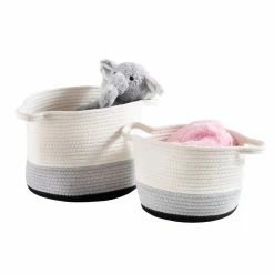 Deals 🥰 6 Packs: 2 ct. (12 total) Honey Can Do Black & White Ombré Nesting Cotton Rope Storage Baskets 😍 -Honey Can Do Sales Store D598036S 3 1