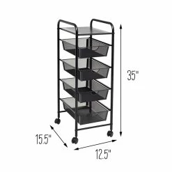 Brand new ❤️ Honey Can Do Black 4-Drawer Rolling Cart ⭐ 18 Brand new ❤️ Honey Can Do Black 4-Drawer Rolling Cart ⭐ -Honey Can Do Sales Store D598039S 10