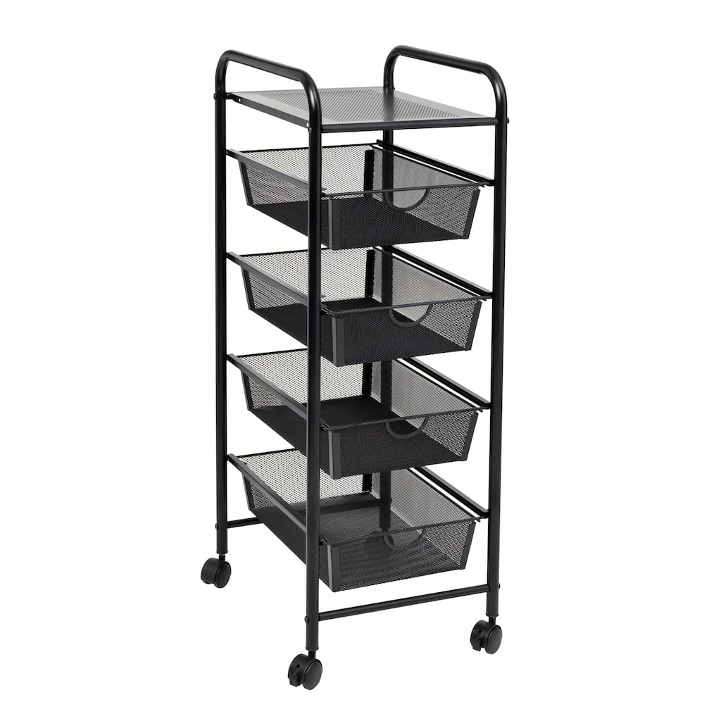 Brand new ❤️ Honey Can Do Black 4-Drawer Rolling Cart ⭐ 3 Brand new ❤️ Honey Can Do Black 4-Drawer Rolling Cart ⭐