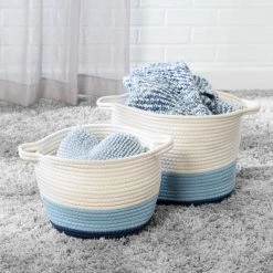 Discount 🧨 6 Packs: 2 ct. (12 total) Honey Can Do Blue Ombré Nesting Cotton Rope Storage Baskets 😉 -Honey Can Do Sales Store D598040S 1 1