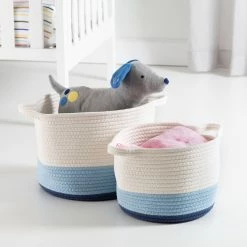 Best Sale 🔔 Honey Can Do Blue Ombré Nesting Cotton Rope Storage Basket Set 👍 -Honey Can Do Sales Store D598040S 2