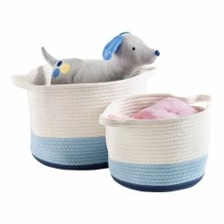 Best Sale 🔔 Honey Can Do Blue Ombré Nesting Cotton Rope Storage Basket Set 👍 -Honey Can Do Sales Store D598040S 3