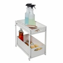 Cheap 🥰 Honey Can Do 15.5" White Metal Kitchen Cabinet Organizer with Drawers 🔥 -Honey Can Do Sales Store D598042S 2