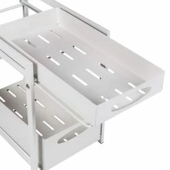 Cheap 🥰 Honey Can Do 15.5" White Metal Kitchen Cabinet Organizer with Drawers 🔥 -Honey Can Do Sales Store D598042S 4