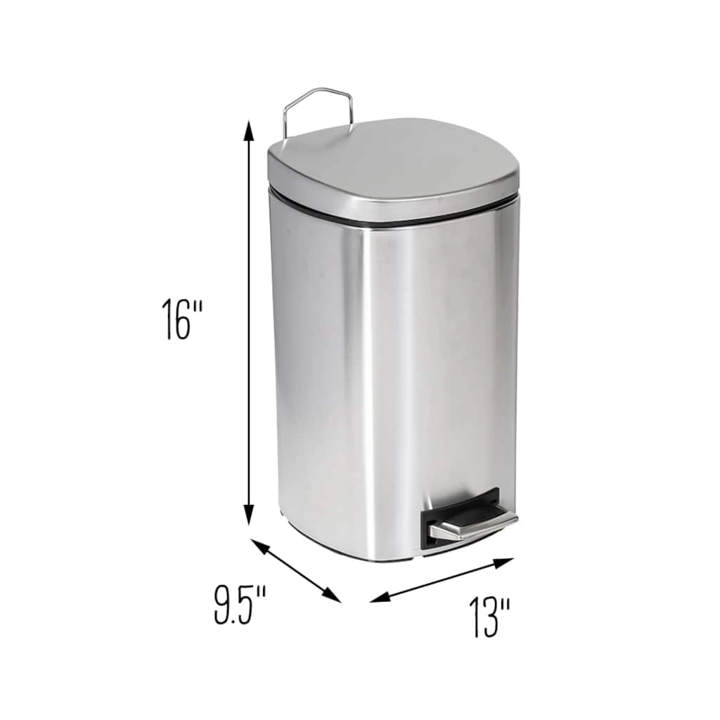 Best reviews of π 6 Pack: Honey Can Do 12L Stainless Steel Step Trash Can π 6 Best reviews of π 6 Pack: Honey Can Do 12L Stainless Steel Step Trash Can π - Image 4
