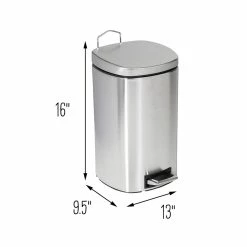 Outlet ⭐ Honey Can Do 12-Liter Stainless Steel Step Trash Can ✨ -Honey Can Do Sales Store D598057S 9