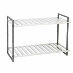 Promo 💯 Honey Can Do Gray 2-Tier Tubular 👟 Shoe Rack 💯