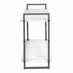Promo 💯 Honey Can Do Gray 2-Tier Tubular 👟 Shoe Rack 💯 -Honey Can Do Sales Store D598059S 4