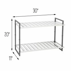 Promo 💯 Honey Can Do Gray 2-Tier Tubular 👟 Shoe Rack 💯 -Honey Can Do Sales Store D598059S 9