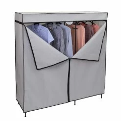 Deals ⭐ Honey Can Do 60" Gray Wide Double Door Portable Wardrobe Closet ⭐ -Honey Can Do Sales Store D598062S 2