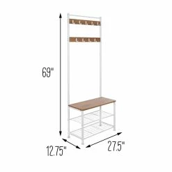 Wholesale π Honey Can Do White & Walnut Entryway Hall Tree with Bench & π Shoe Storage π 23 Wholesale π Honey Can Do White & Walnut Entryway Hall Tree with Bench & π Shoe Storage π -Honey Can Do Sales Store D598068S 10
