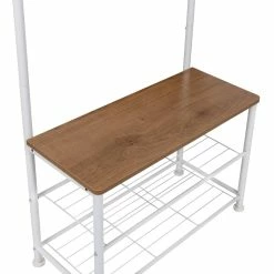 Wholesale π Honey Can Do White & Walnut Entryway Hall Tree with Bench & π Shoe Storage π 17 Wholesale π Honey Can Do White & Walnut Entryway Hall Tree with Bench & π Shoe Storage π -Honey Can Do Sales Store D598068S 4