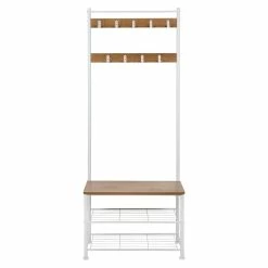 Wholesale π Honey Can Do White & Walnut Entryway Hall Tree with Bench & π Shoe Storage π 21 Wholesale π Honey Can Do White & Walnut Entryway Hall Tree with Bench & π Shoe Storage π -Honey Can Do Sales Store D598068S 8