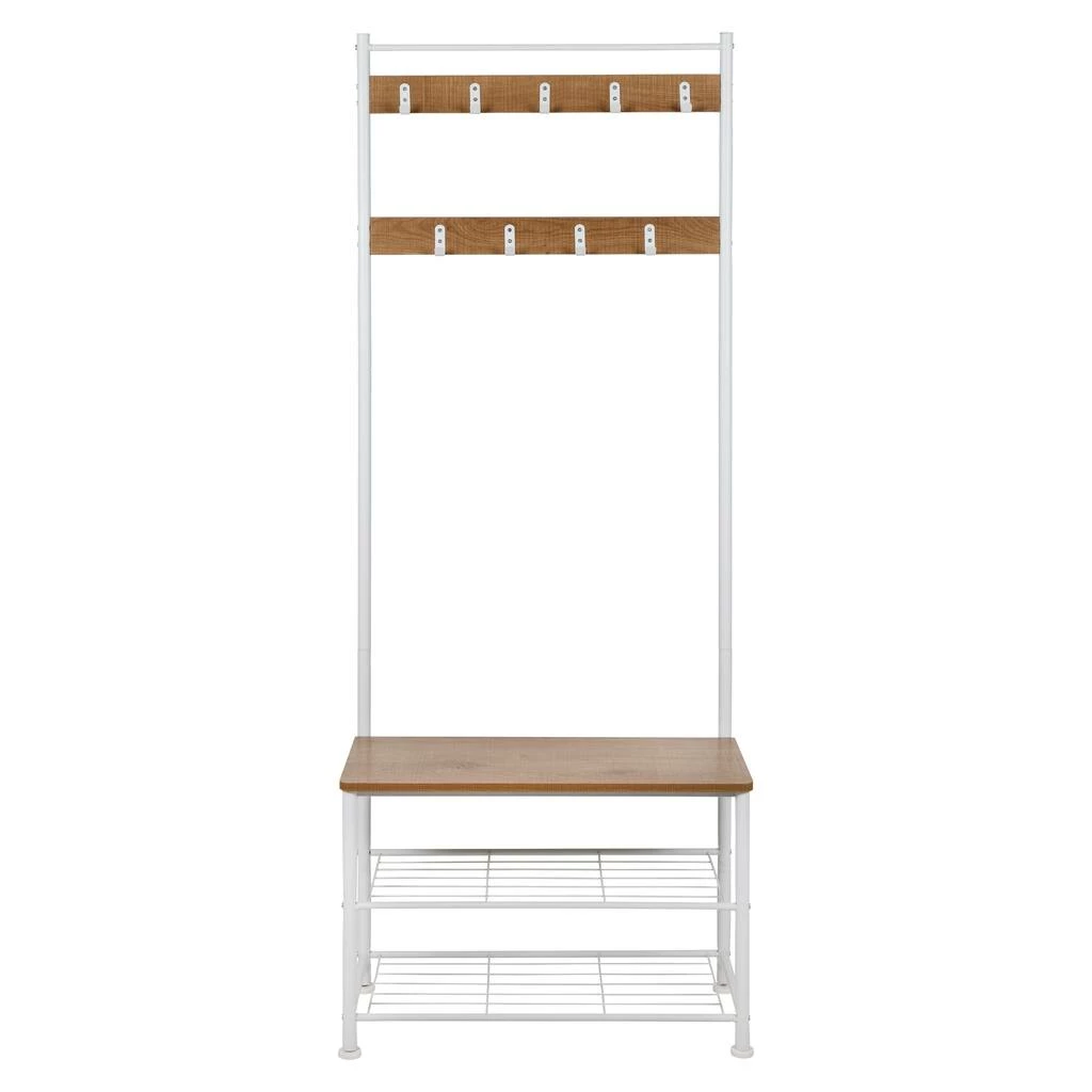 Wholesale π Honey Can Do White & Walnut Entryway Hall Tree with Bench & π Shoe Storage π 10 Wholesale π Honey Can Do White & Walnut Entryway Hall Tree with Bench & π Shoe Storage π - Image 8