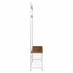 Wholesale π Honey Can Do White & Walnut Entryway Hall Tree with Bench & π Shoe Storage π 22 Wholesale π Honey Can Do White & Walnut Entryway Hall Tree with Bench & π Shoe Storage π -Honey Can Do Sales Store D598068S 9