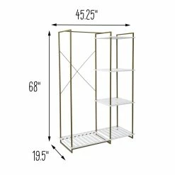 Discount ❤️ Honey Can Do Olive & White Freestanding Open Metal Closet Wardrobe 🎁 -Honey Can Do Sales Store D598069S 9