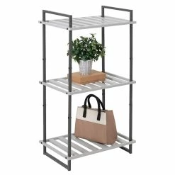 New 🔔 Honey Can Do Gray Tones 3-Tier Tubular Metal Shelf ✨ -Honey Can Do Sales Store D598072S 2 1