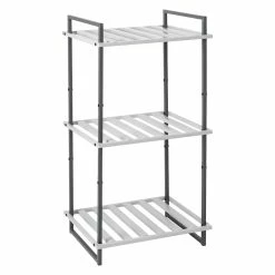New 🔔 Honey Can Do Gray Tones 3-Tier Tubular Metal Shelf ✨
