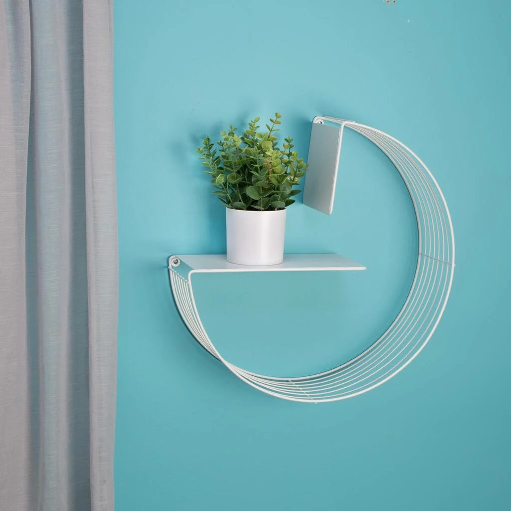 Outlet π 6 Pack: Honey Can Do 18" White Floating Circular Decorative Metal Wall Shelf π 4 Outlet π 6 Pack: Honey Can Do 18" White Floating Circular Decorative Metal Wall Shelf π - Image 2