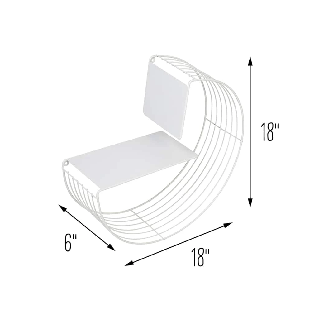 Outlet π 6 Pack: Honey Can Do 18" White Floating Circular Decorative Metal Wall Shelf π 5 Outlet π 6 Pack: Honey Can Do 18" White Floating Circular Decorative Metal Wall Shelf π - Image 3