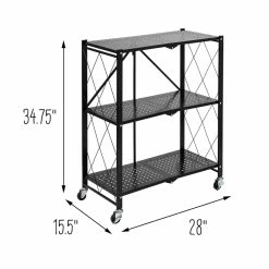 Outlet 🎉 Honey Can Do Black Collapsible 3-Tier Metal Shelf 🎁 -Honey Can Do Sales Store D598087S 10 1