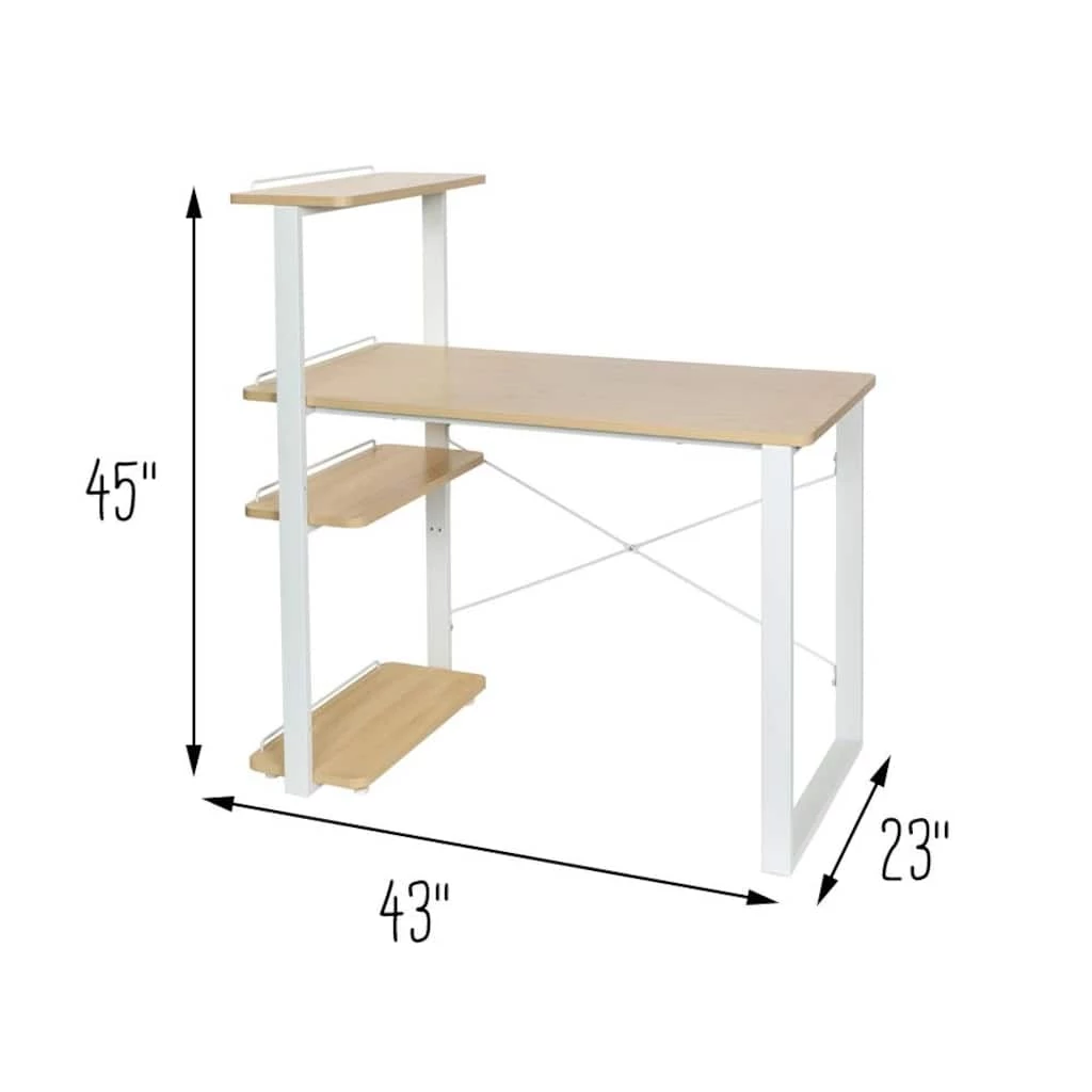 Best reviews of π 4 Pack: Honey Can Do White & Natural Home Office Computer Desk with Shelves π 6 Best reviews of π 4 Pack: Honey Can Do White & Natural Home Office Computer Desk with Shelves π - Image 4