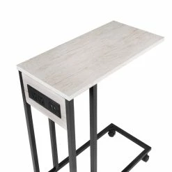 Cheap 👍 6 Pack: Honey Can Do Light Gray Side Table on Wheels ⭐ -Honey Can Do Sales Store D598091S 5