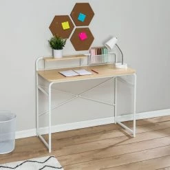 Wholesale ❤️ 4 Pack: Honey Can Do White & Natural Home Office Computer Desk 🎁 -Honey Can Do Sales Store D598093S 1 1