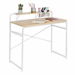 Flash Sale 🔔 Honey Can Do White Home Office Computer Desk 🧨 -Honey Can Do Sales Store D598093S 2