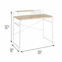 Flash Sale 🔔 Honey Can Do White Home Office Computer Desk 🧨 -Honey Can Do Sales Store D598093S 9