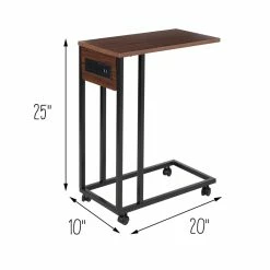 Wholesale 𧨠6 Pack: Honey Can Do Walnut Side Table on Wheels π 13 Wholesale 𧨠6 Pack: Honey Can Do Walnut Side Table on Wheels π -Honey Can Do Sales Store D598096S 10 1