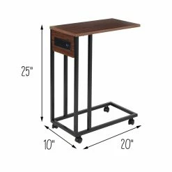 Outlet π― Honey Can Do Walnut Side Table on Wheels β€οΈ 17 Outlet π― Honey Can Do Walnut Side Table on Wheels β€οΈ -Honey Can Do Sales Store D598096S 10