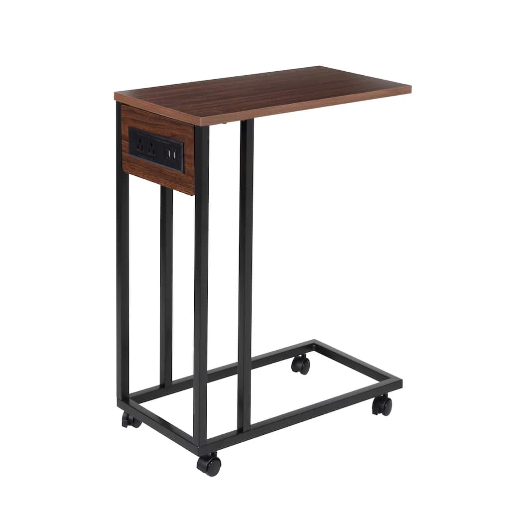 Outlet π― Honey Can Do Walnut Side Table on Wheels β€οΈ 3 Outlet π― Honey Can Do Walnut Side Table on Wheels β€οΈ