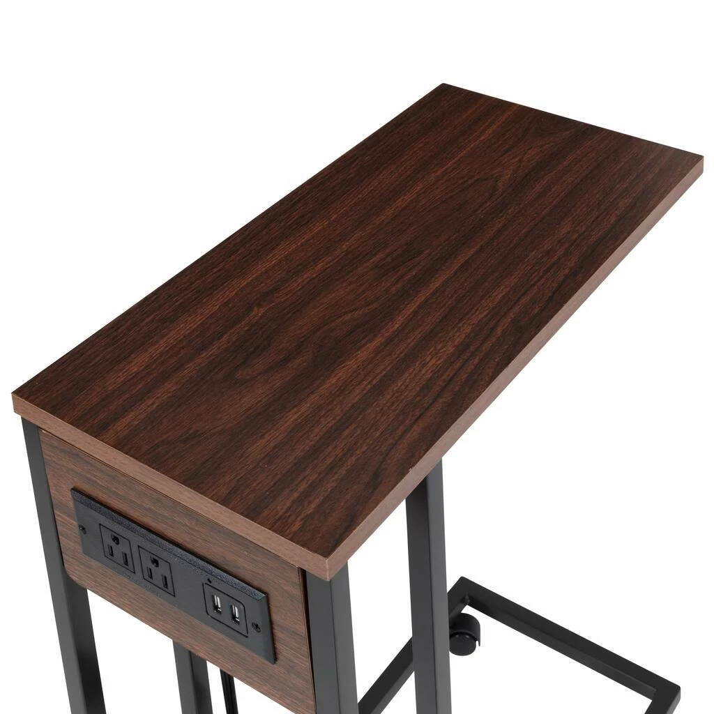 Outlet π― Honey Can Do Walnut Side Table on Wheels β€οΈ 5 Outlet π― Honey Can Do Walnut Side Table on Wheels β€οΈ - Image 3