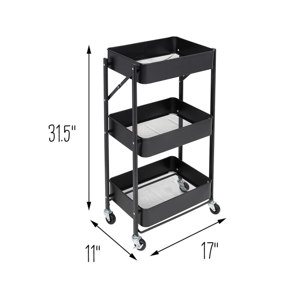 Cheapest β Honey Can Do Black 3-Tier Folding Cart with Wheels π 13 Cheapest β Honey Can Do Black 3-Tier Folding Cart with Wheels π - Image 11
