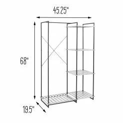 Deals 😉 Honey Can Do 5.6ft. Metal Open Closet Wardrobe ✨ -Honey Can Do Sales Store D598459S 10