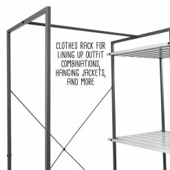 Deals 😉 Honey Can Do 5.6ft. Metal Open Closet Wardrobe ✨ -Honey Can Do Sales Store D598459S 12