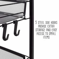 Deals 🧨 Honey Can Do Black 4-Tier Metal Rolling Cart with Trays 🥰 -Honey Can Do Sales Store D610963S 14