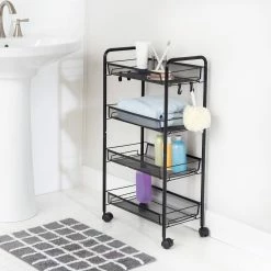 Deals 🧨 Honey Can Do Black 4-Tier Metal Rolling Cart with Trays 🥰 -Honey Can Do Sales Store D610963S 16