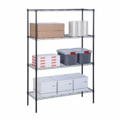Best Pirce 🥰 Honey Can Do Black 4-Tier Heavy Duty Adjustable Shelving Unit 🌟