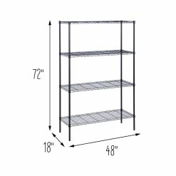 Best Pirce 🥰 Honey Can Do Black 4-Tier Heavy Duty Adjustable Shelving Unit 🌟 -Honey Can Do Sales Store D613892S 5