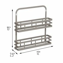 Hot Sale 😀 Honey Can Do Gray Cabinet Door Spice Rack ⌛ -Honey Can Do Sales Store D613894S 9