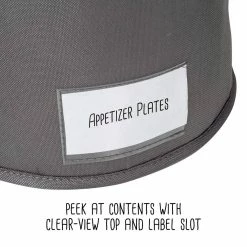 New 🎉 Honey Can Do Gray 8" Round Dinnerware Storage Box 👏 -Honey Can Do Sales Store D613895S 12