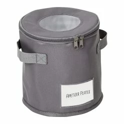 New 🎉 Honey Can Do Gray 8" Round Dinnerware Storage Box 👏